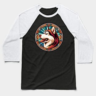 Siberian Husky  - Art Nouveau Style - Dog Lovers Gift Baseball T-Shirt